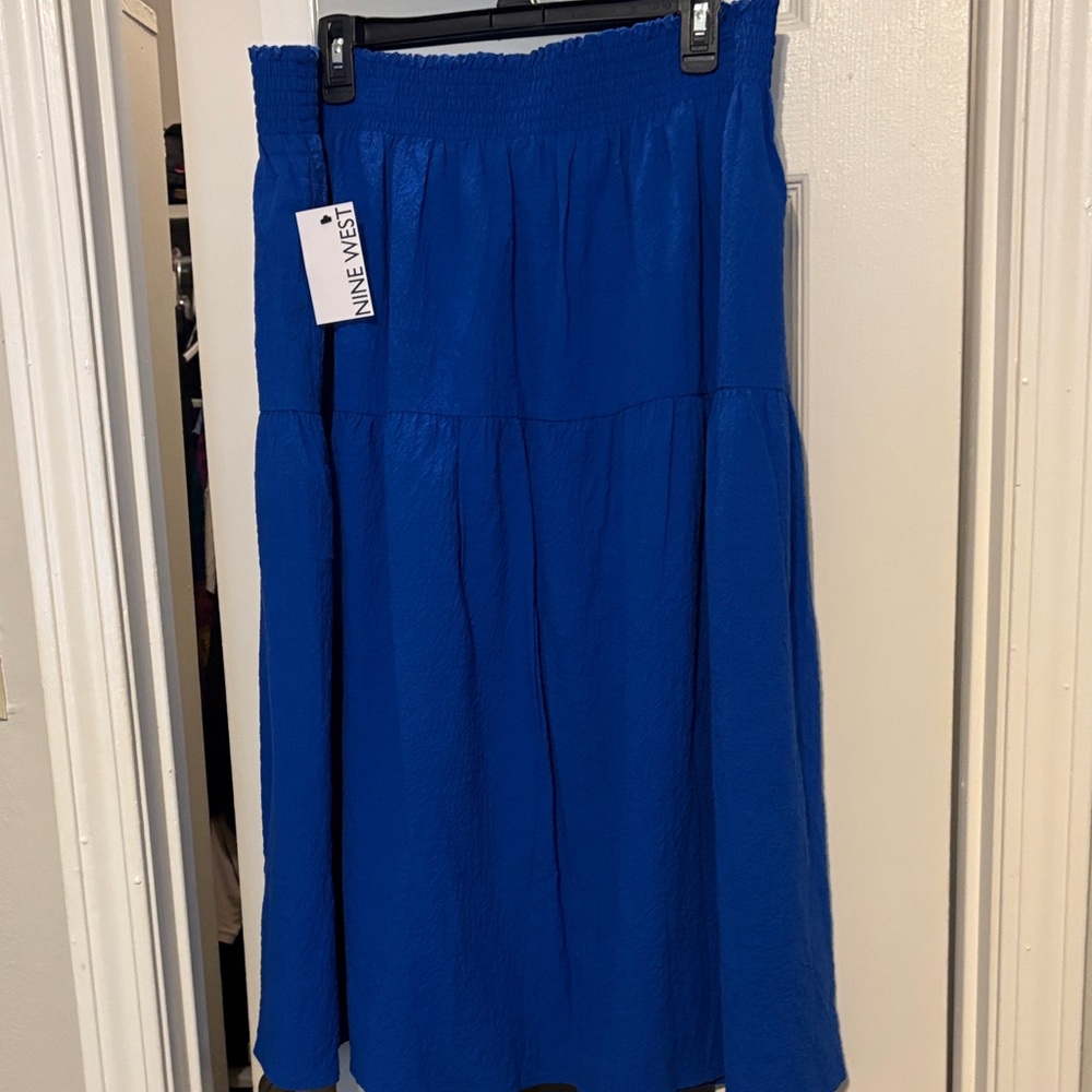 Nine West Women's Vibrant Blue Midi Skirt